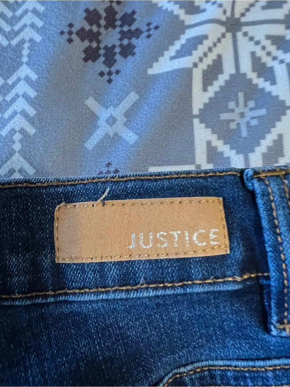 Justice Dark Blue Flare Jeans with Front Pockets
